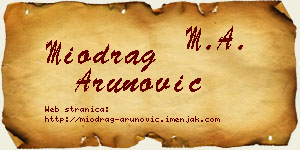 Miodrag Arunović vizit kartica